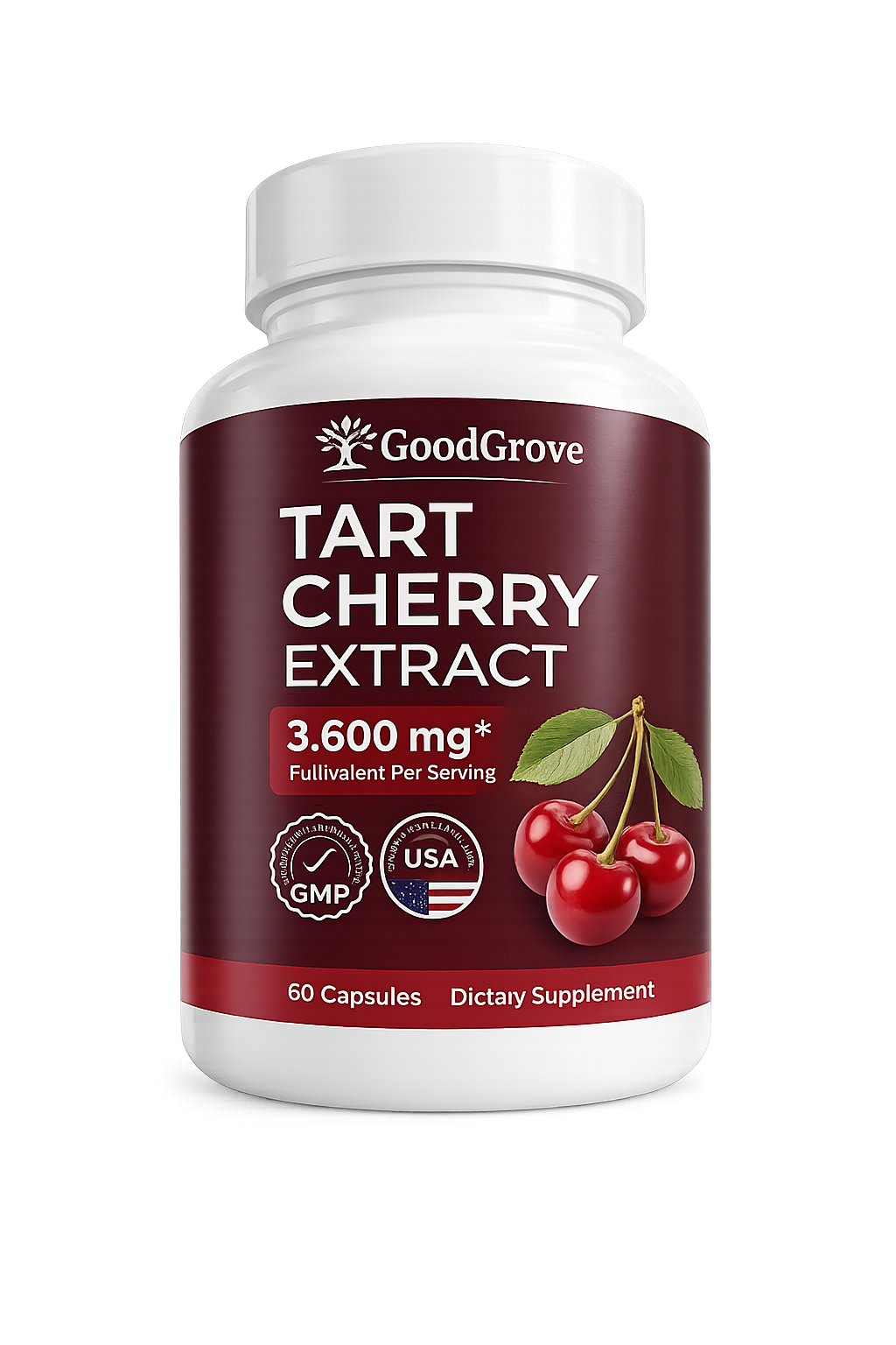 GoodGrove Tart Cherry Extract 3,600mg — 60 Capsules